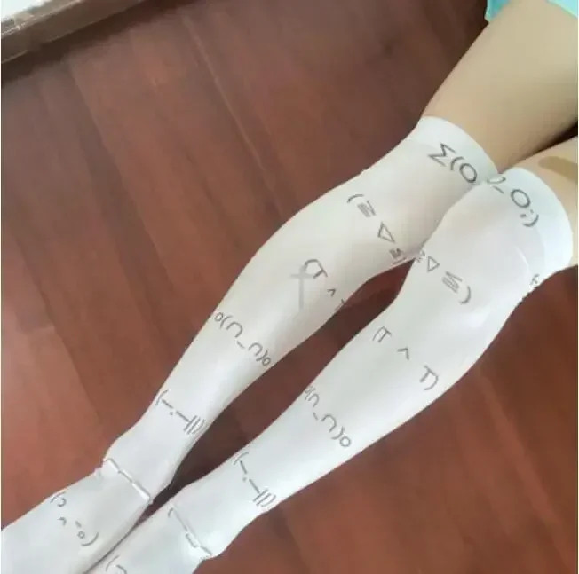 Calcetines hasta la rodilla con estampado para mujer, medias Sexy hasta el muslo, Harajuku japonés, primavera y otoño, 2023