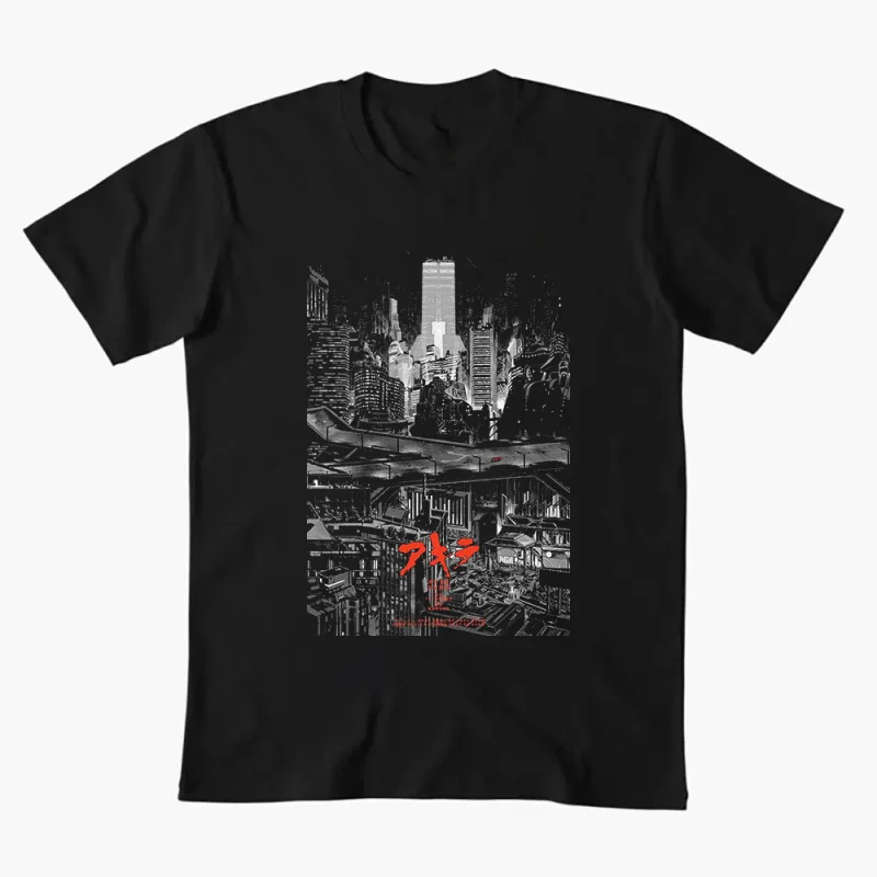 

0225 Vintage Akira Anime T Shirt Cyberpunk Manga City explosion Graphic clothes cyber mecha Neo-Tokyo Streetwear All size tops
