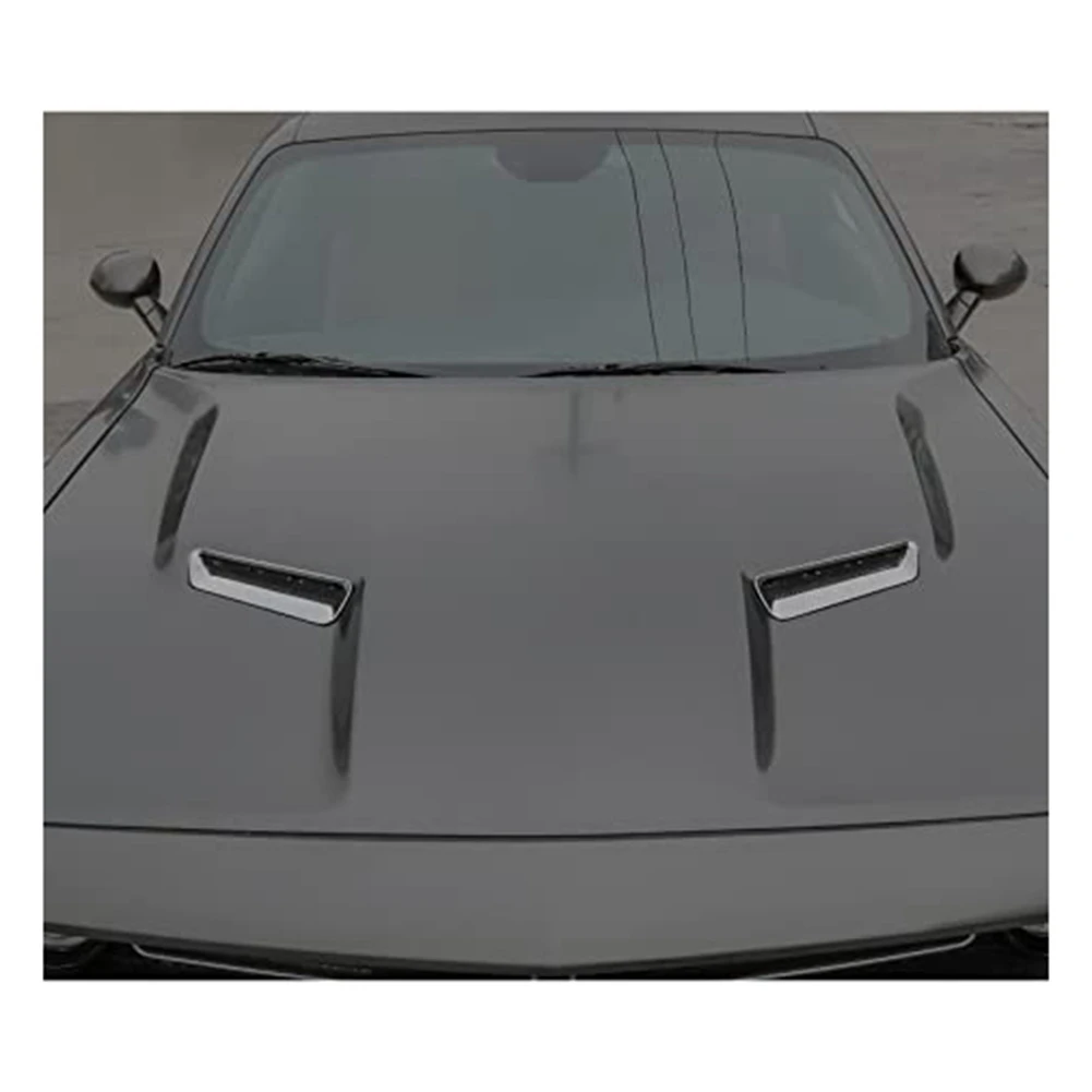 -AT52 Osłona wylotu powietrza klimatyzacji na maskę, akcesoria zewnętrzne do Dodge Challenger 2015-2022, ABS, 2 sztuki