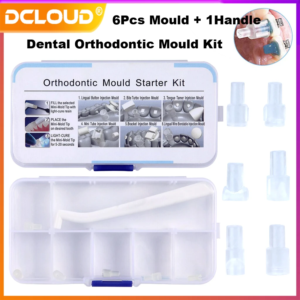 

1Set Dental Orthodontic Mould Starter Kit Mini Mold Injection Bracket Suit Ortho Forming Dentist Accessory 6 Silicone 1 Tool