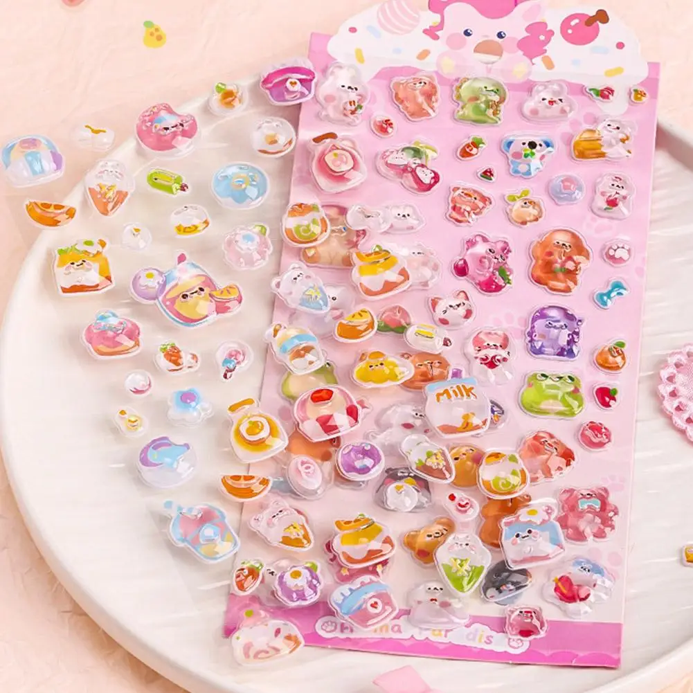 3D 엠보싱 귀여운 만화 네일 아트 패치 - 방수 DIY 어린이 네일 스티커, 네일, 노트북 및 휴대폰 케이스에 적합 P1D7