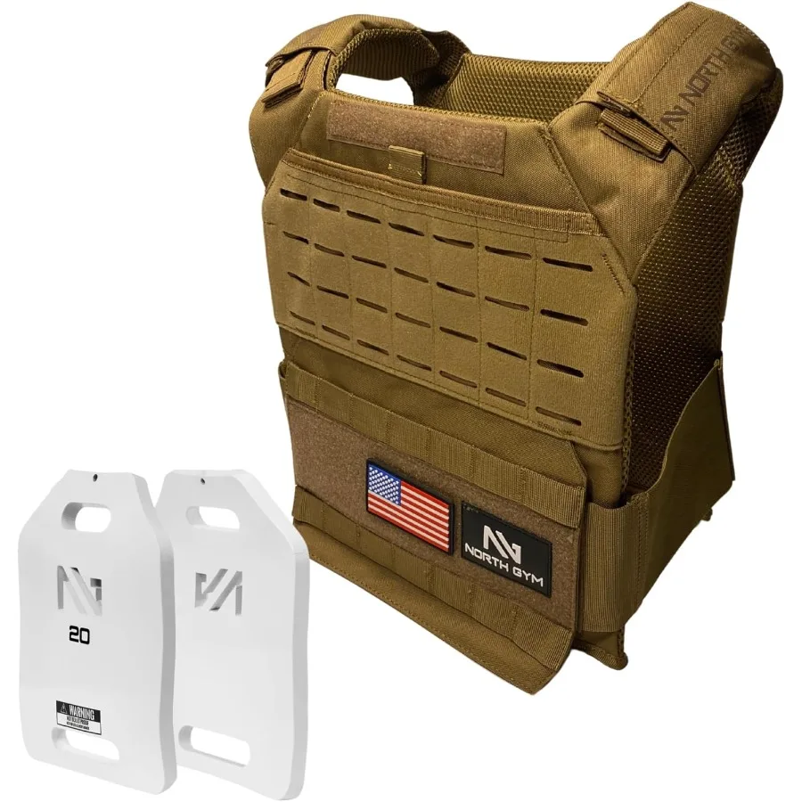 سترة Northgym المرجحة القابلة للتعديل مع ألواح وزن ثلاثية الأبعاد في 14 رطلًا و20 رطلًا و30 رطلًا و42.5 رطل مثالية لتشغيل التدريب الوظيفي