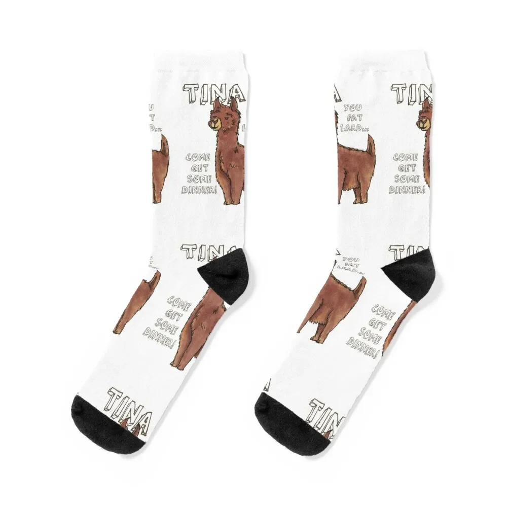 

Tina the Llama Socks winter gifts Hiking boots man floral Socks For Men Women's