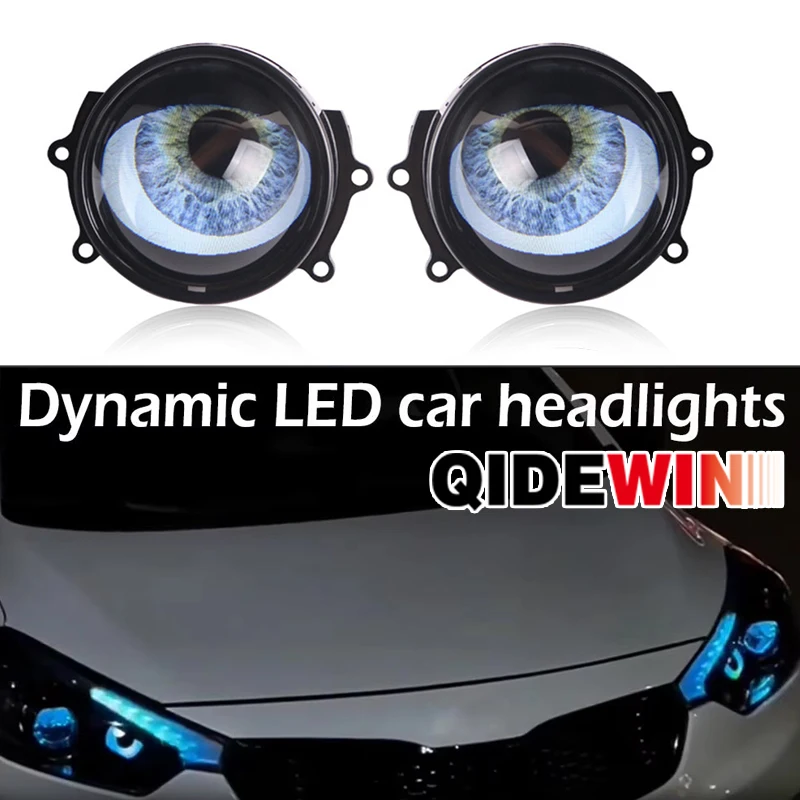 

2pieces 3 Inch Devil Eyes Lens Lights for 12v Car WIFI Control Eyes Retrofit Kits Headlight Assembly Auto