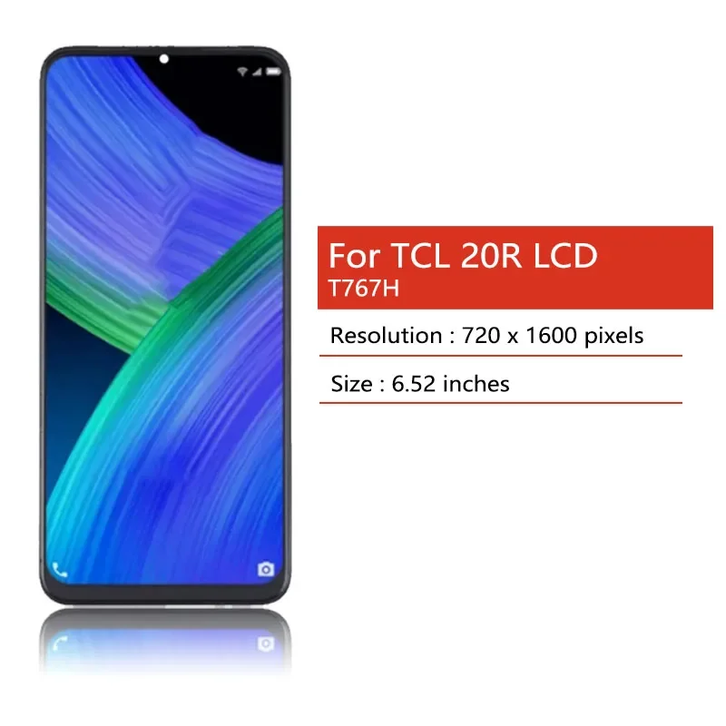 6.52 "IPS LCD ل TCL 20 R 5G T767H شاشة الكريستال السائل مجموعة المحولات الرقمية لشاشة تعمل بلمس لاستبدال TCL 20R 5G LCD