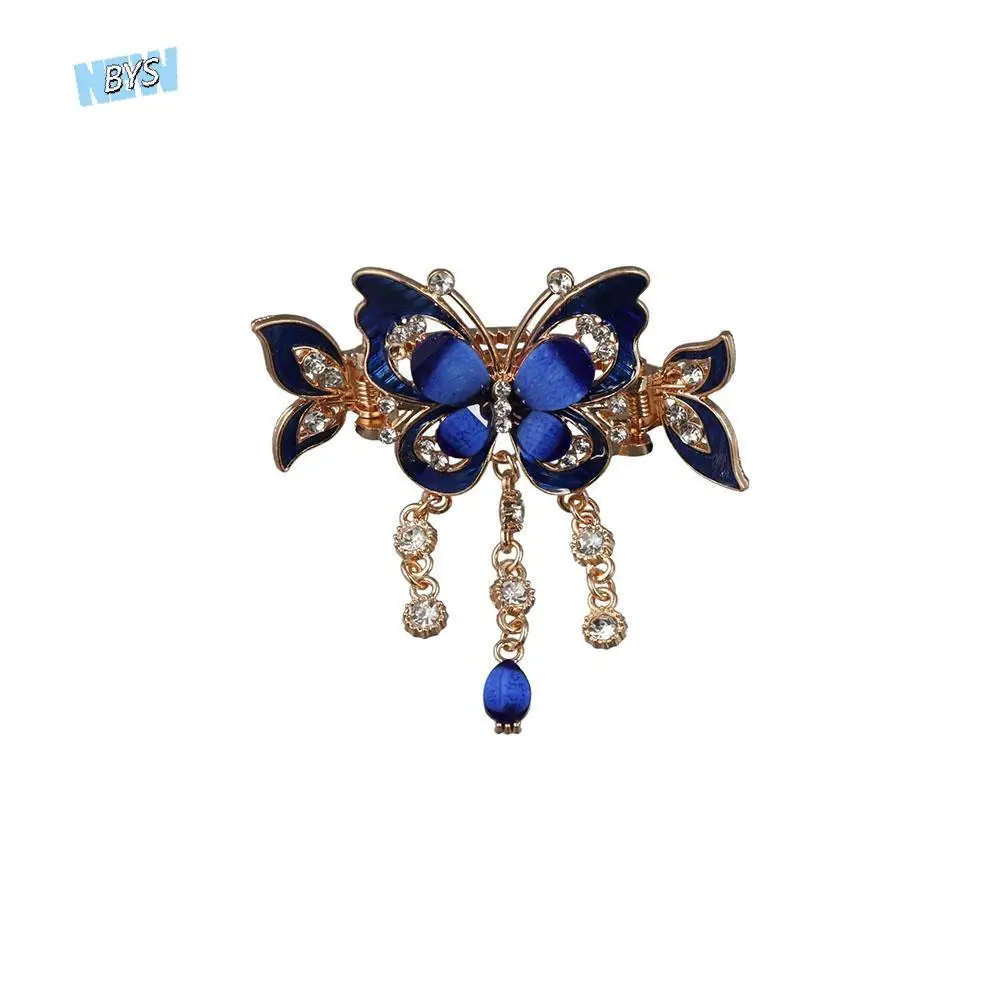 

Tassel Rhinestone Butterfly Hair Clips Mid Size Zircon Crystal Small Hair Claw Hairpins Hair Clamp Rhinestone Barrettes Daily