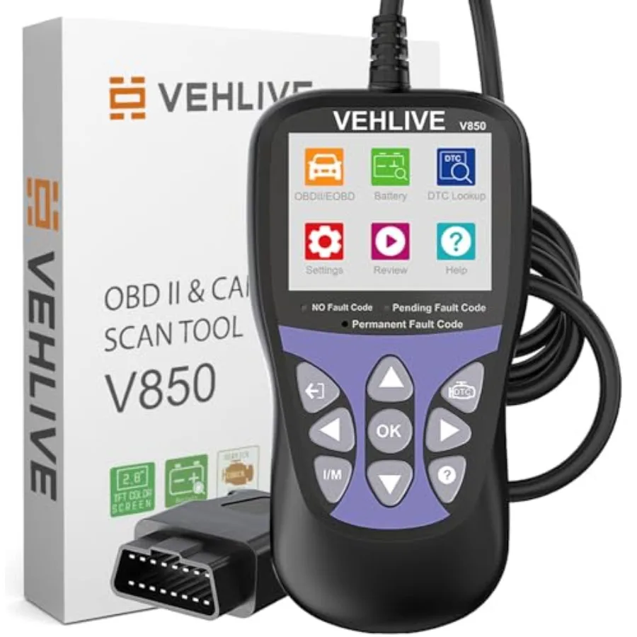 OBD2 Scanner V850 One-Click I/M Car Code Reader Diagnostic Tool for All OBDII Vehicles Turn Off Check Engine Light Read
