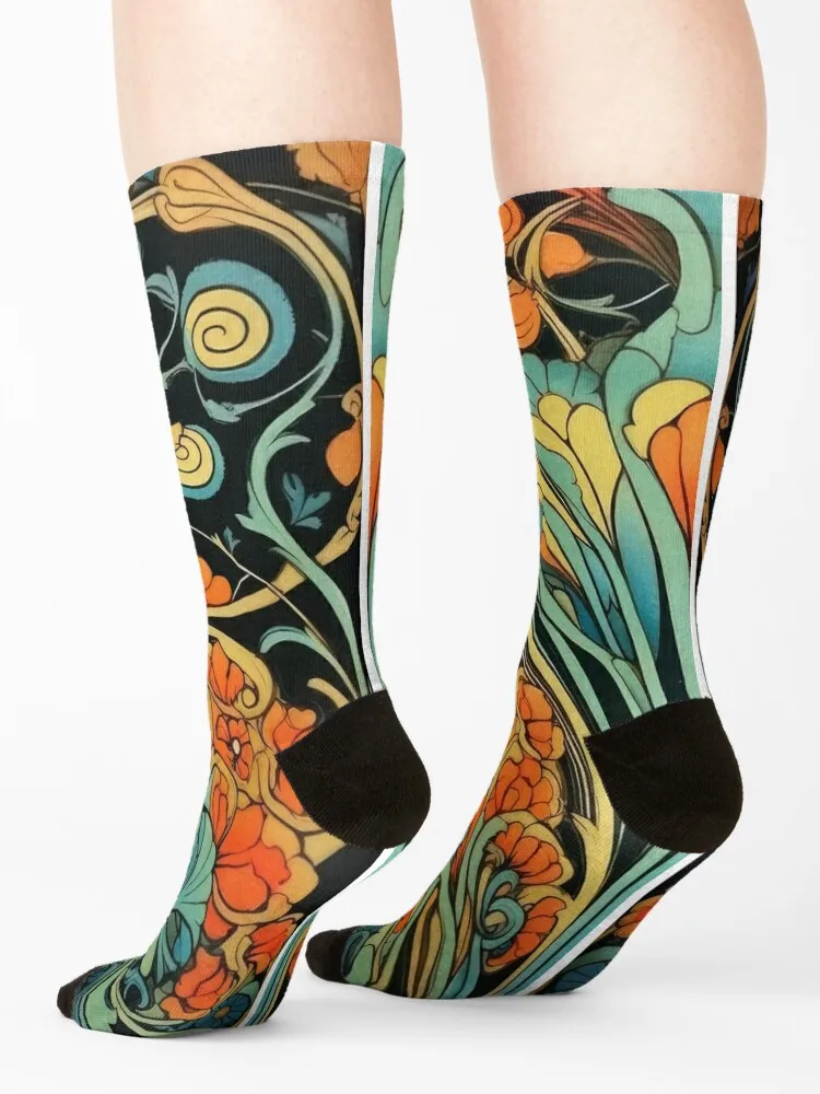 Art Nouveau / Art Nouveau Socks New year\'s summer cycling Woman Socks Men\'s