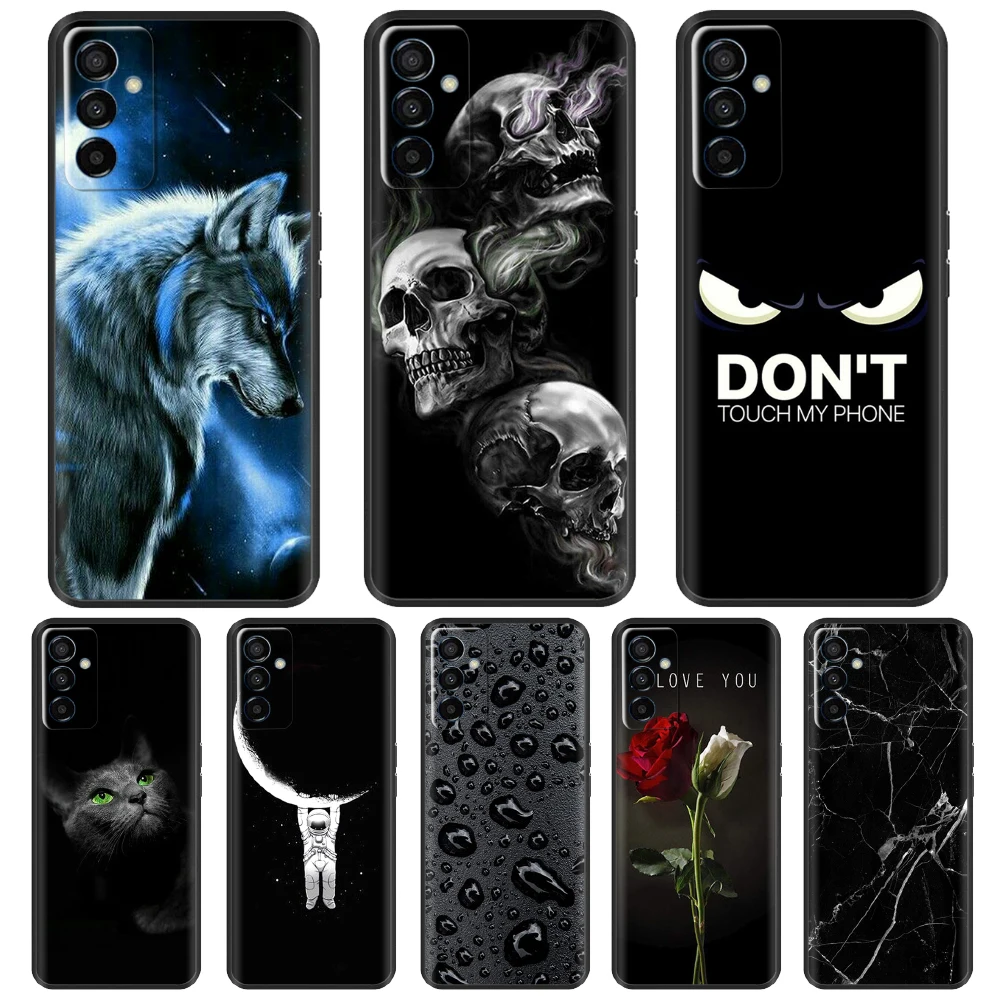 Case For Samsung F13 Case Cute Pattern Black Back Protectived Mobile Phone Cases For Samsung Galaxy F13 SM-E135F F 13 bumper