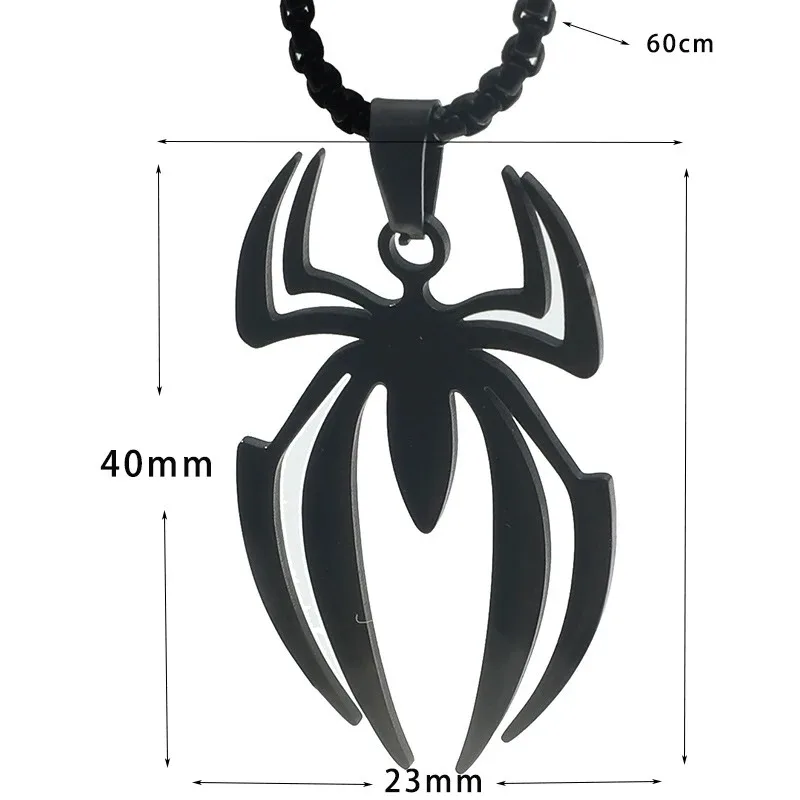 Collier de Cosplay araignée pour hommes, pendentif en acier inoxydable, chaîne ras du cou, bijoux, accessoires, cadeau