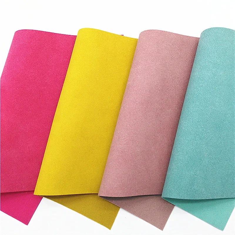 Spring Colors Suede Synthetic Leather Thick Faux Leather Vinyl Leather Sheets For Bows Earrings Flowers DIY 21x29CM Q802