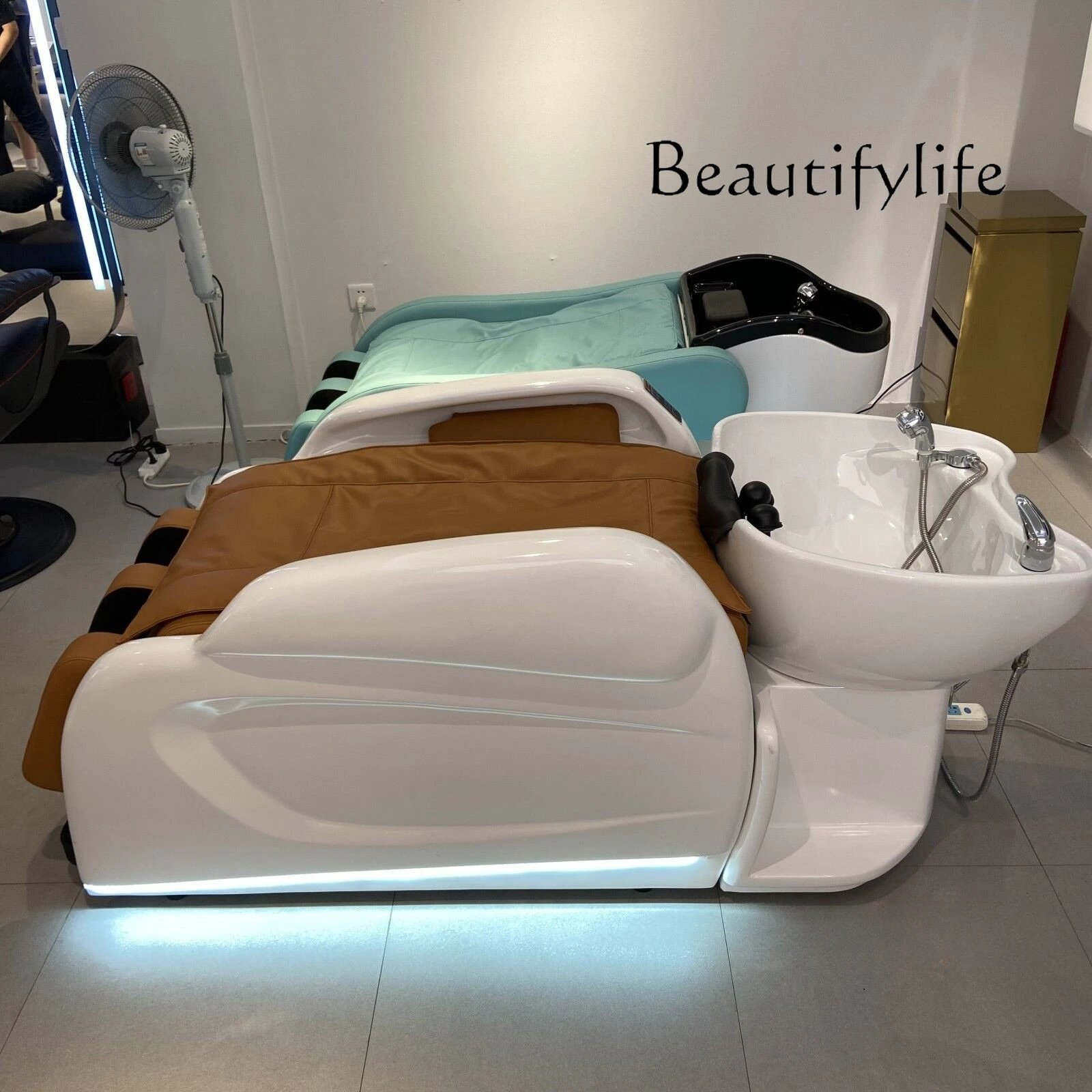 

Smart Electric Massage Shampoo Bed Full-Automatic Hair Salon Flushing Bed Hair Salon with Light Barber Shop