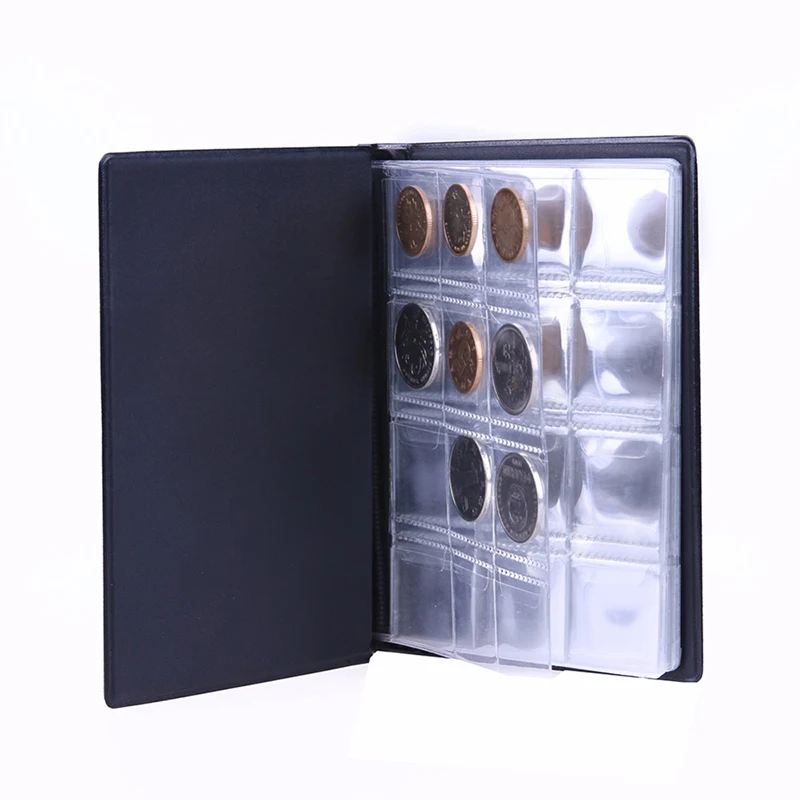 120pcs Pockets Coin Collection Holder 150x110mm Coin Album Holders 10Pages Collection Book Storage Organizer Random Color