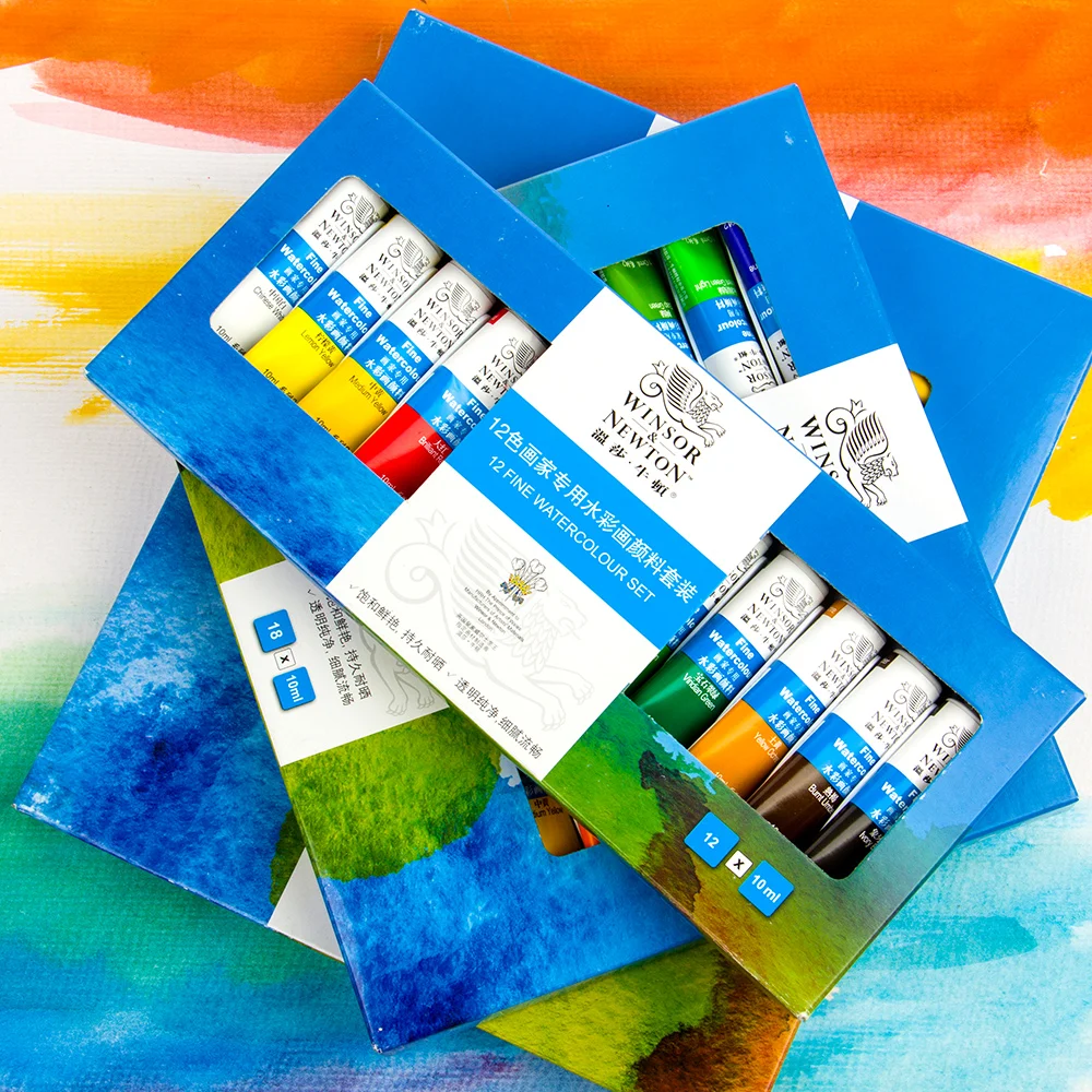 

Набор акварельных красок WINSOR&NEWTON 12/18/24/36 цветов, 10 мл, для ручной росписи, акварель для начинающих художников, художественные принадлежности