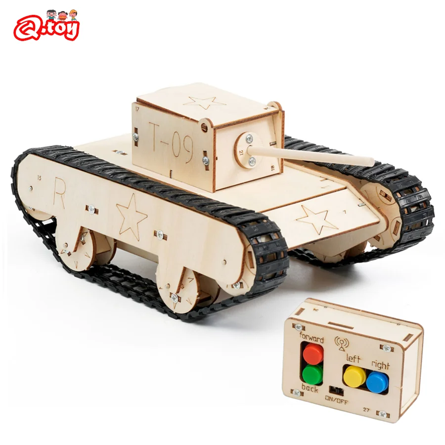 

DIY Remote-controlled Swerving Tank Model Science Experimental Tool Kit Educational Toys Small Production for School Kids