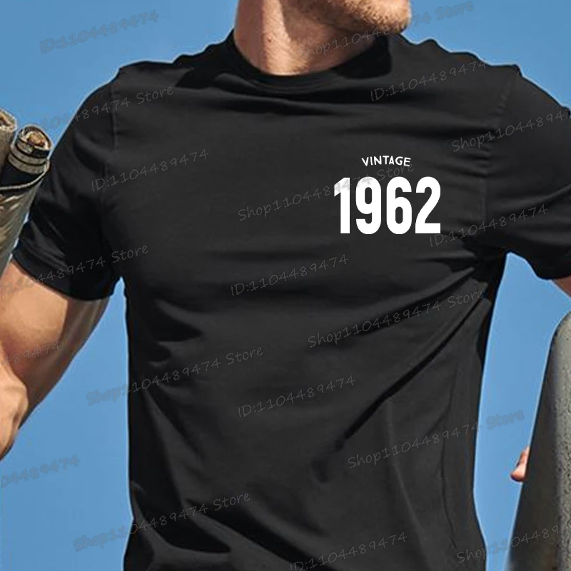 Men's Fashionable 1965 Letter Printed Round Neck Short Sleeved T-shirt Vintage 1960 To 1969 Graphics Retro Birthday Gifts Tshirt