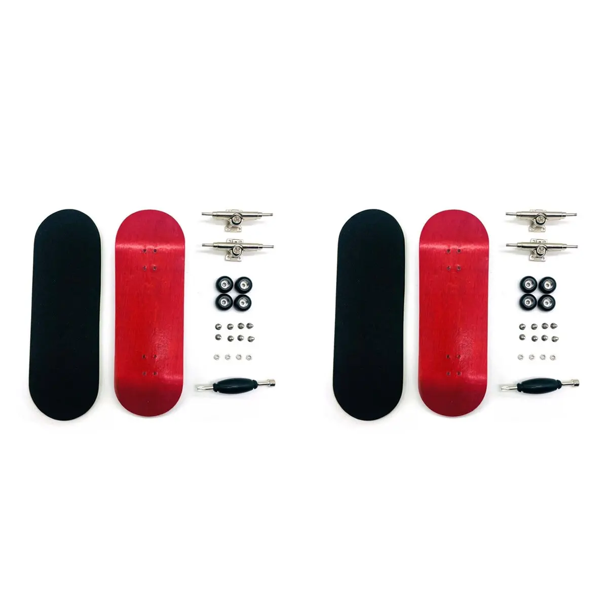 【SPECIAL】2X Finger Skateboard Board Width 32Mm Professional Maple Fingertip Skateboard Double Rocker Mini Skateboard Red