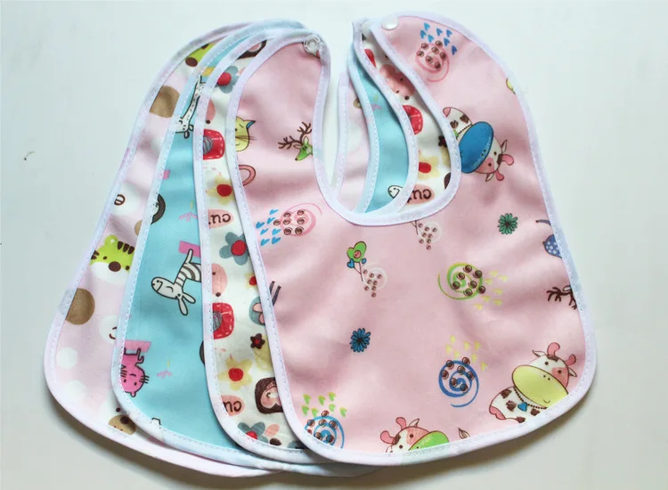 

Baby Cartoon Snap Waterproof Bib Super Soft Baby Bib Newborn Crystal Velvet Saliva Towel