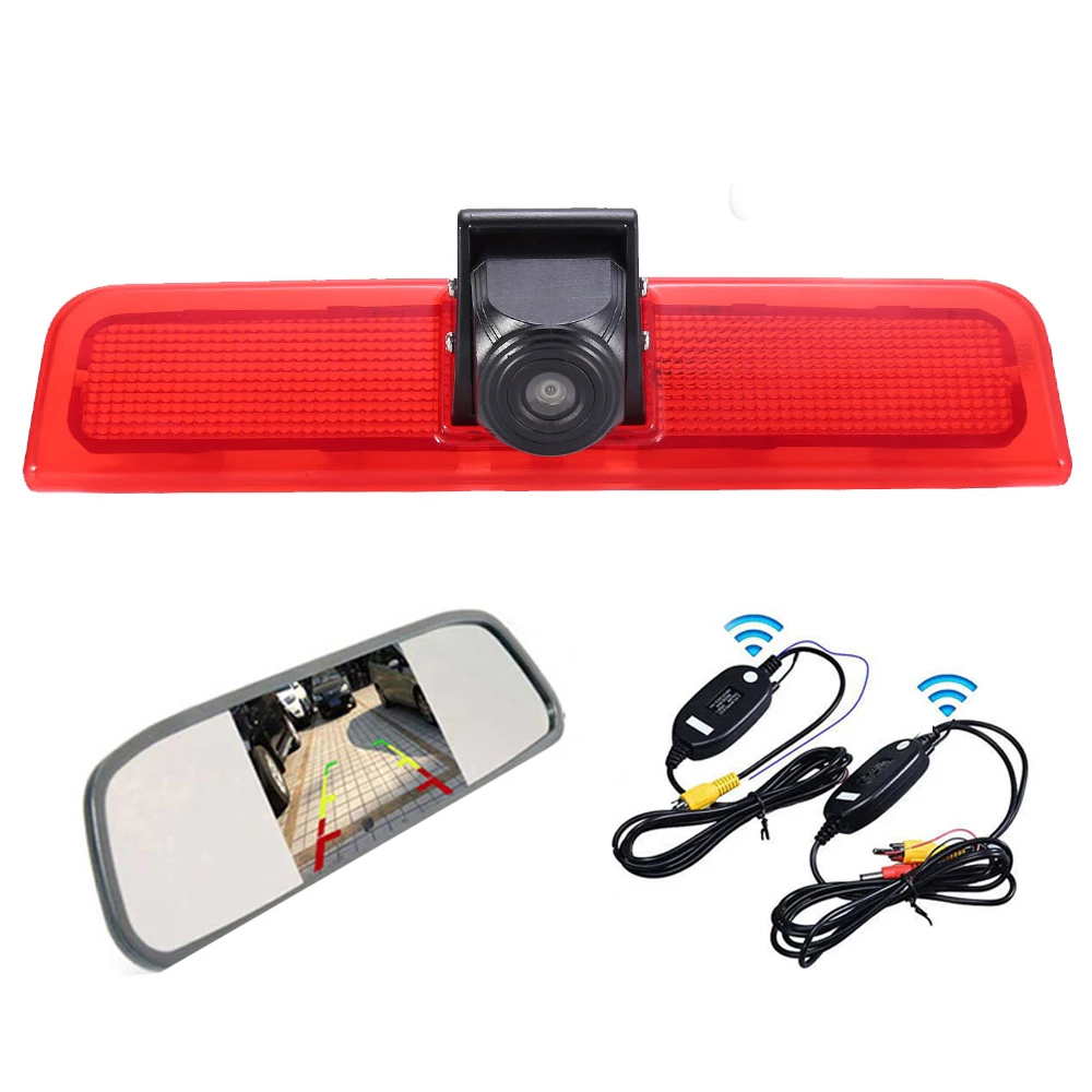 

HD lens Car Rear View Camera With Mirror 2.4GHZ Wireless For VW Caddy Life 2K Facelift III 2KA MPV SUV Van 3rd Brake Light Kombi