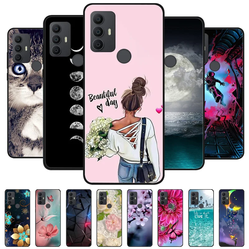 

For TCL 30 SE Case TCL 305 306 Black Cover Lion Wolf Silicone Soft Back Cases For TCL 306 Phone Case TCL 30SE Protective Shell