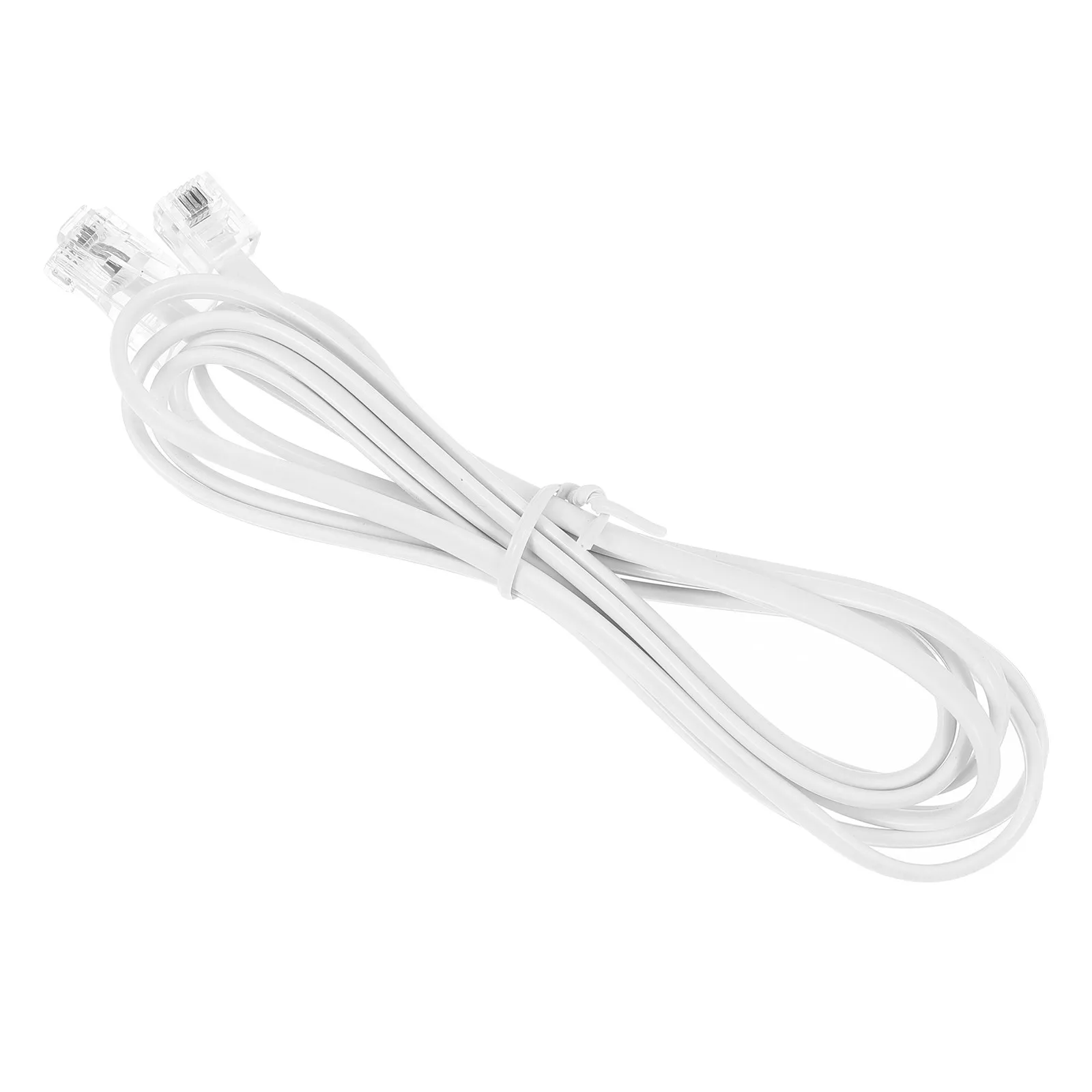 Rj11 6p4c Plug Telephone Line Heavy Duty Copper Satin 4 Conductor Cord Connecting Cable for Telephone Landline Cable