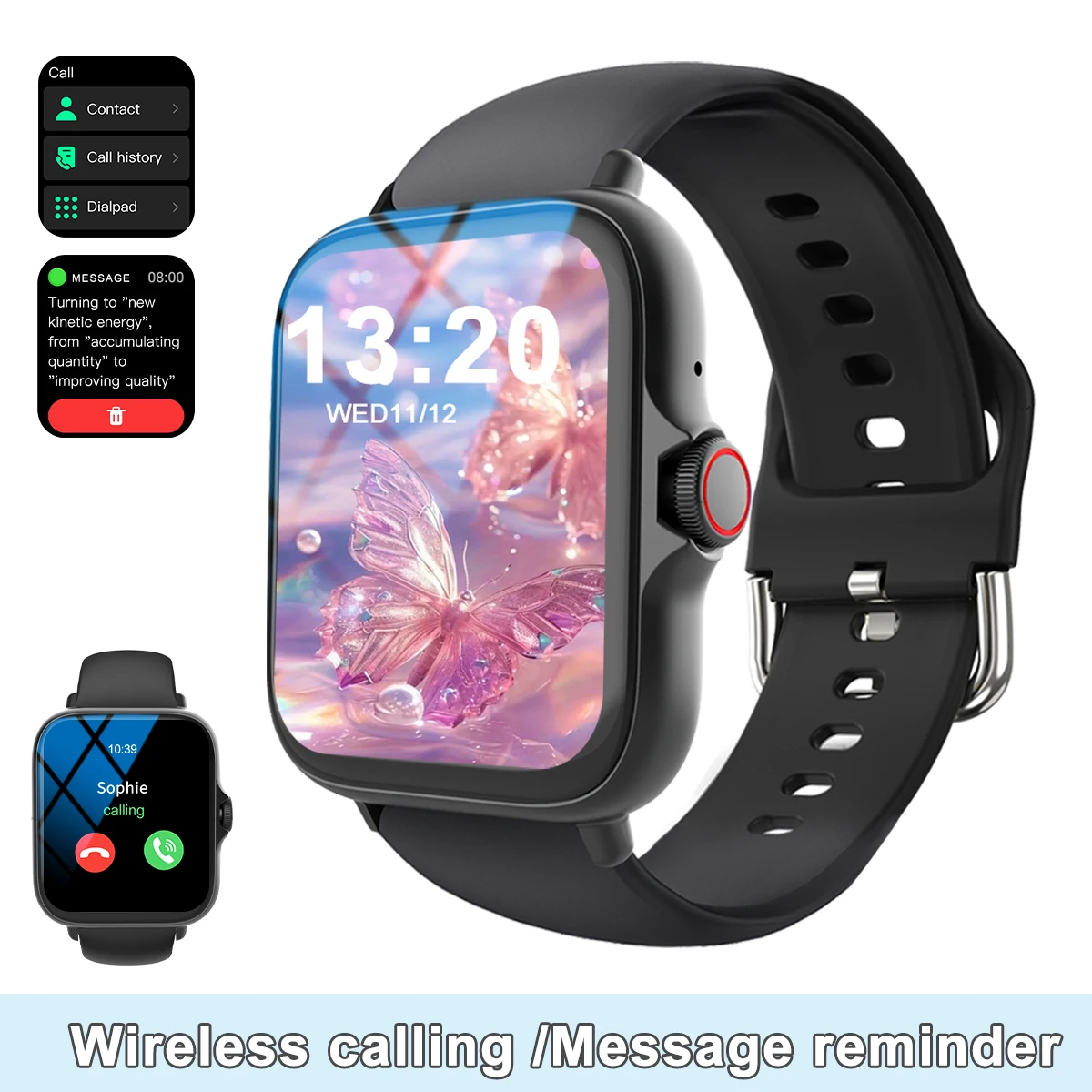 Smart Watch with Wireless Calling and APP Reminders