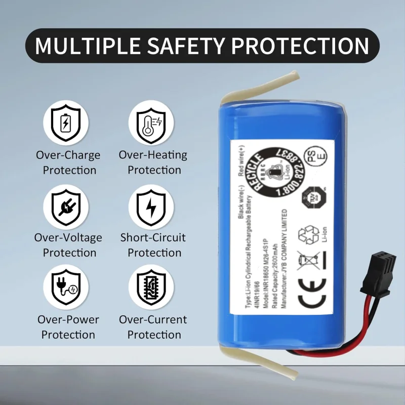 

Сменный литий-ионный аккумулятор 14,4 В, 2600 мАч для робота-пылесоса Conga 990/1090, Ecovacs Deebot N79/N79S/DN622, Eufy RoboVac 11/11S/30