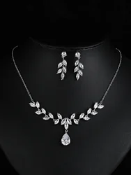 Emmaya New Arrival Leaves Shape Design Noble Jewelry Set For Women&Girls Charming Dress-Up Wedding Party Elegant Gift