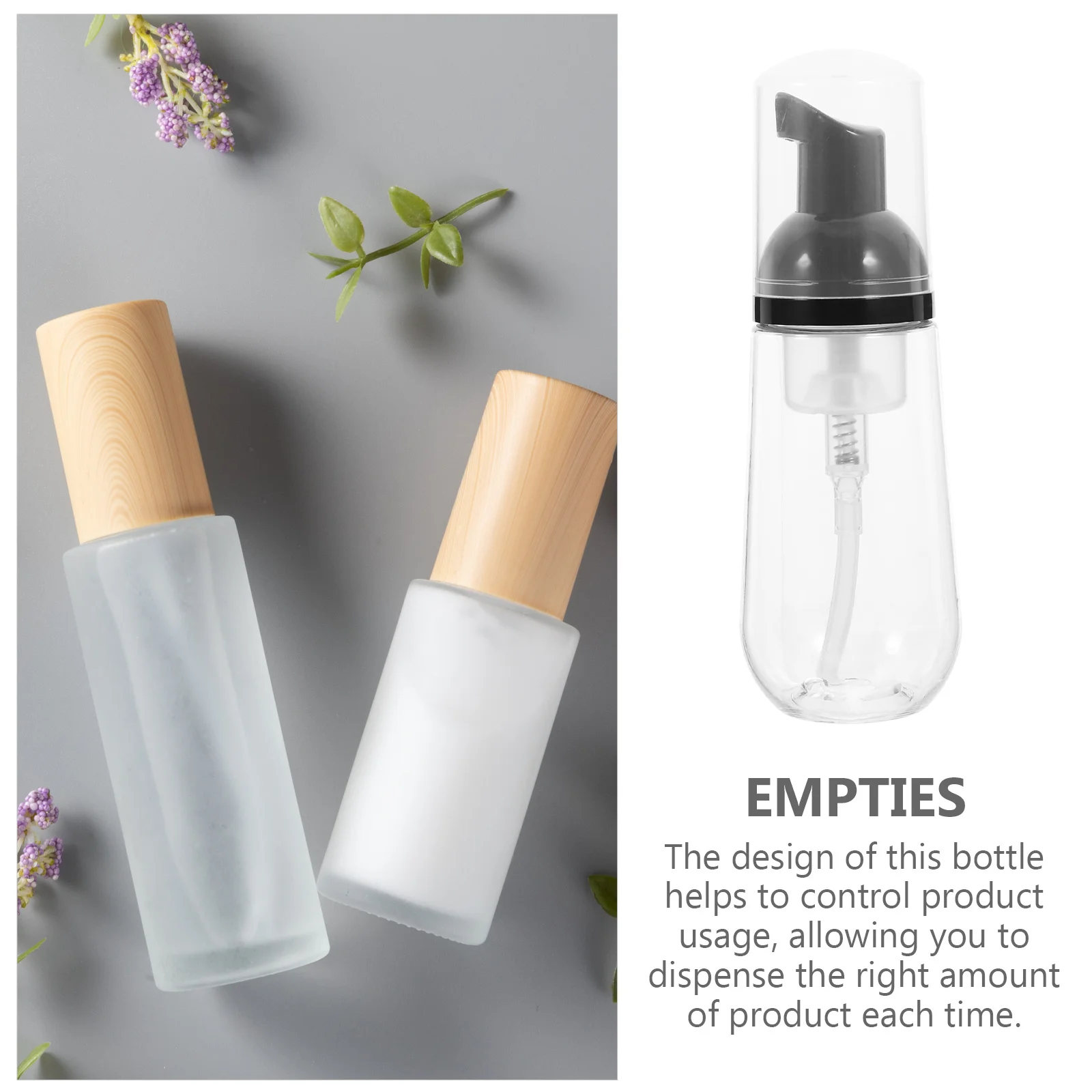 3 Stück transparente Schaumpumpenflaschen, 60 ml, nachfüllbarer Spender für Shampoo und Körperwäsche, schäumende Pumpflasche, Schaumflasche