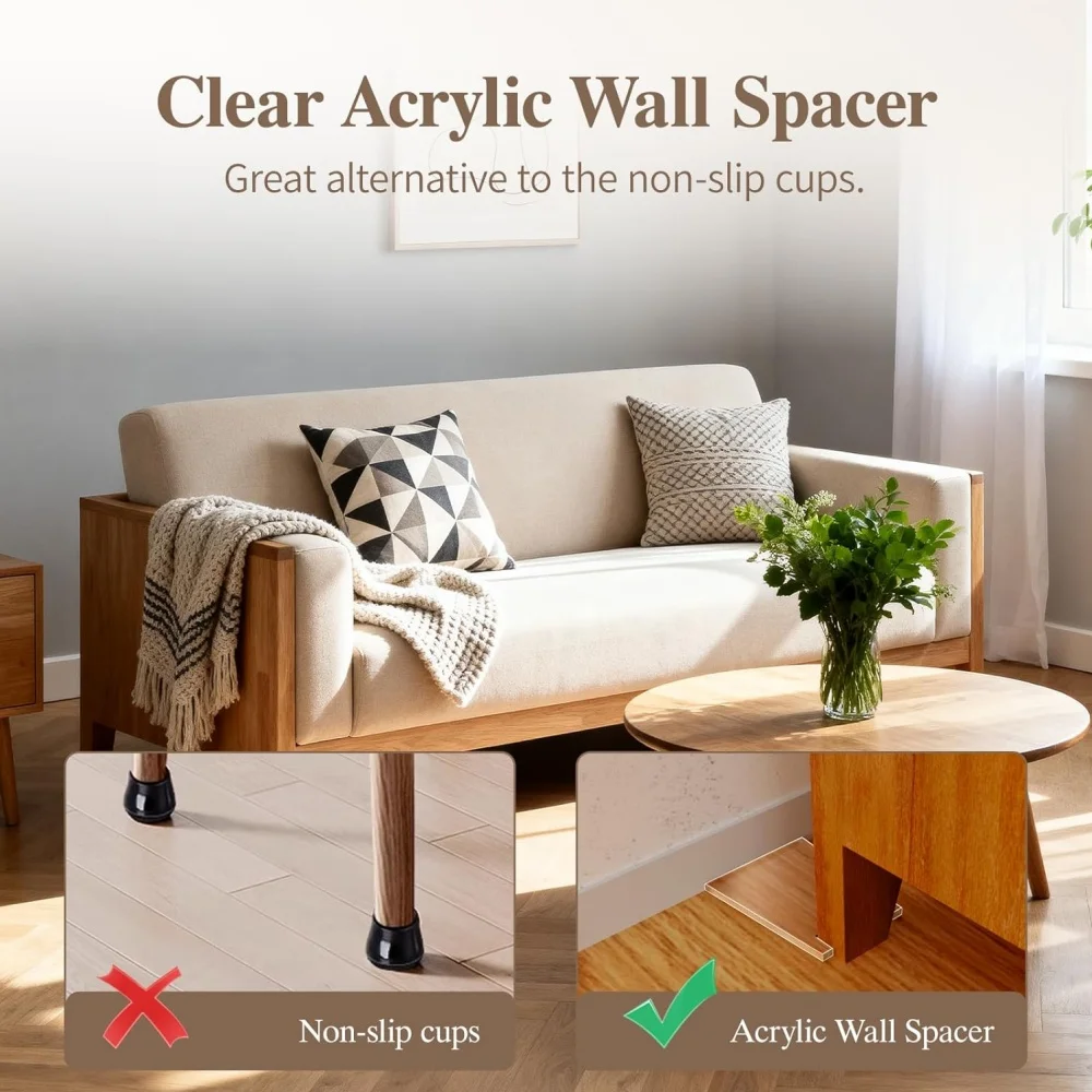 Sofa Wall Partition Panel Clear Acrylic Wall Spacer For Furniture Protection Reusable Invisible Couch Leg Household Spare Parts