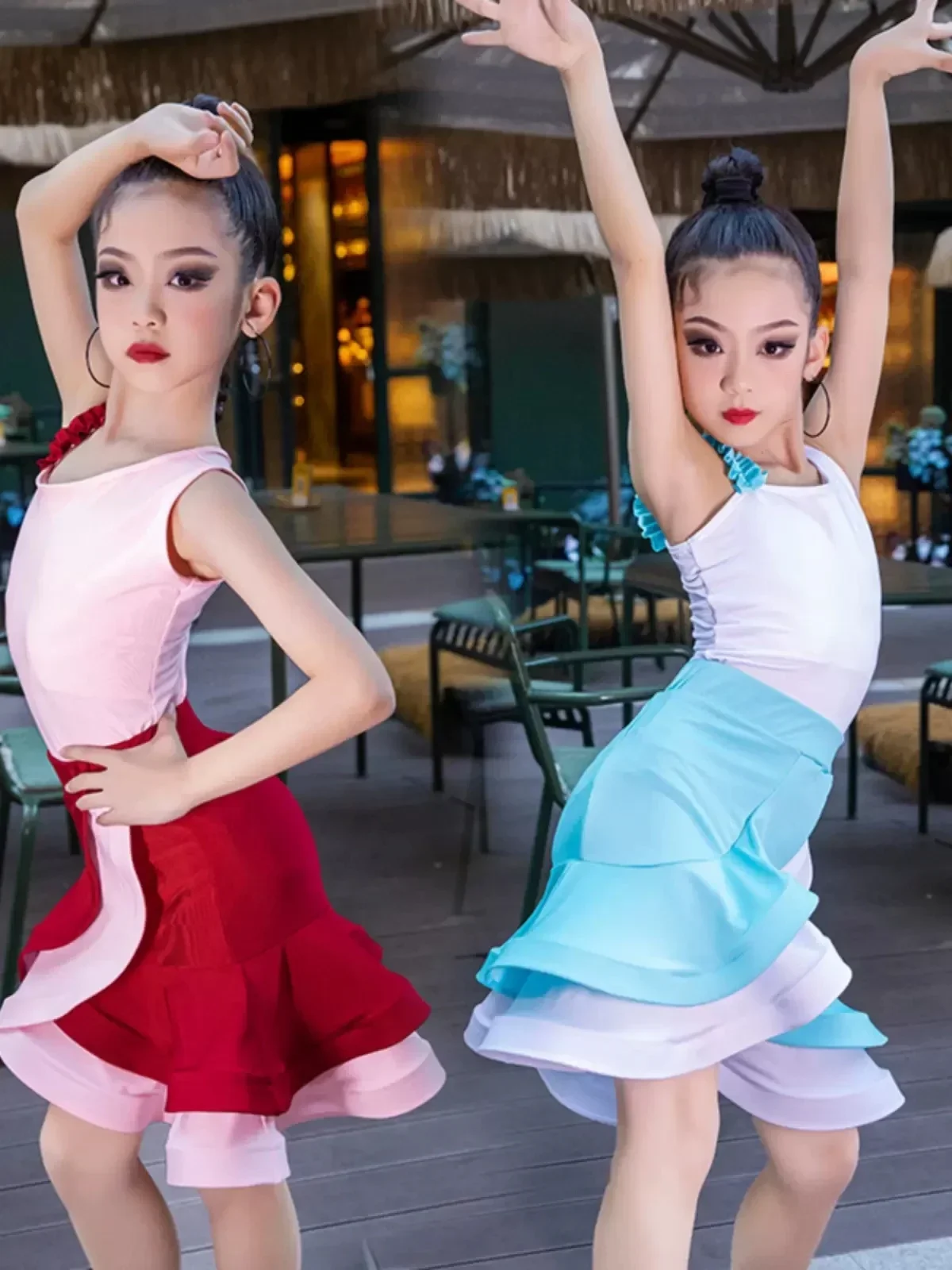 

Girl Latin Dance Dress Kids Professional Competition Ballroom Dancewear Children Ango Cha Cha Rumba Stage Perfromance Costume