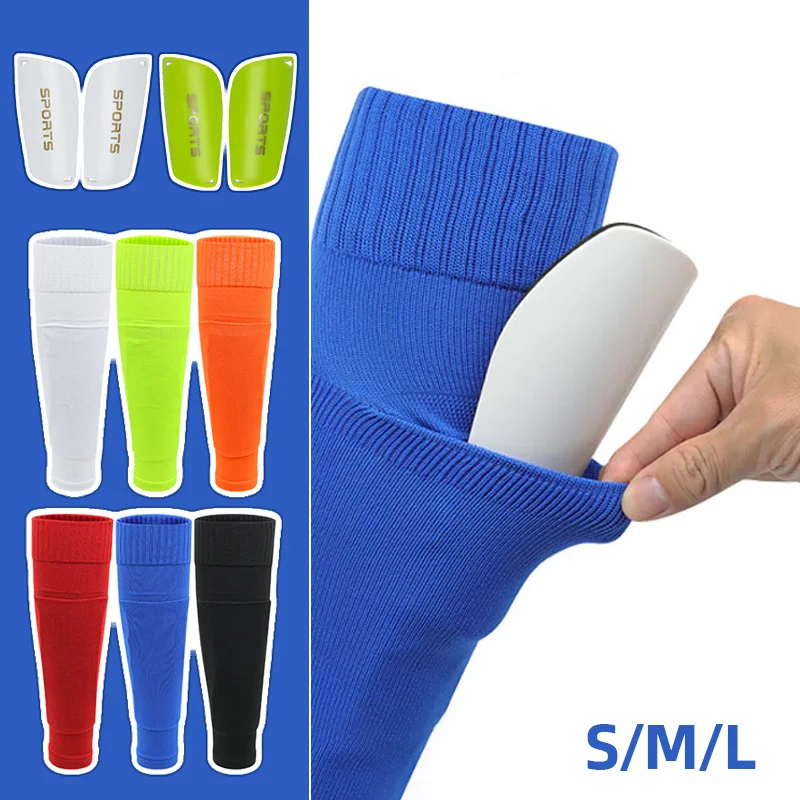 

Professional football sock cover with double-layer pocket, integrated sock, over-knee shin guard fixing cover