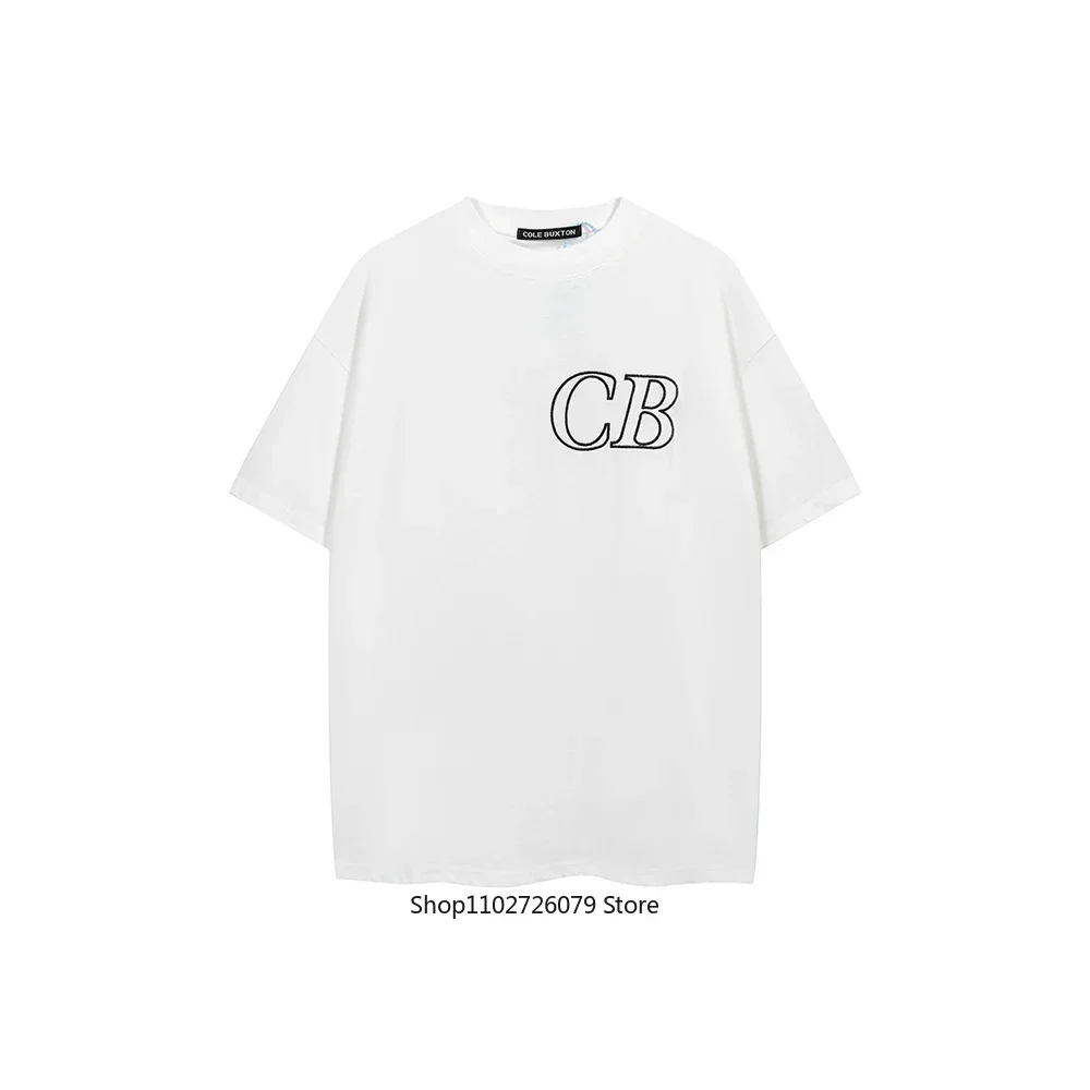 

New Cole Buxton Hollow Logo Embroidery T Shirt Summer Men Women Cole Buxton Oversized T-Shirt High Quality Harajuku Men Clothing