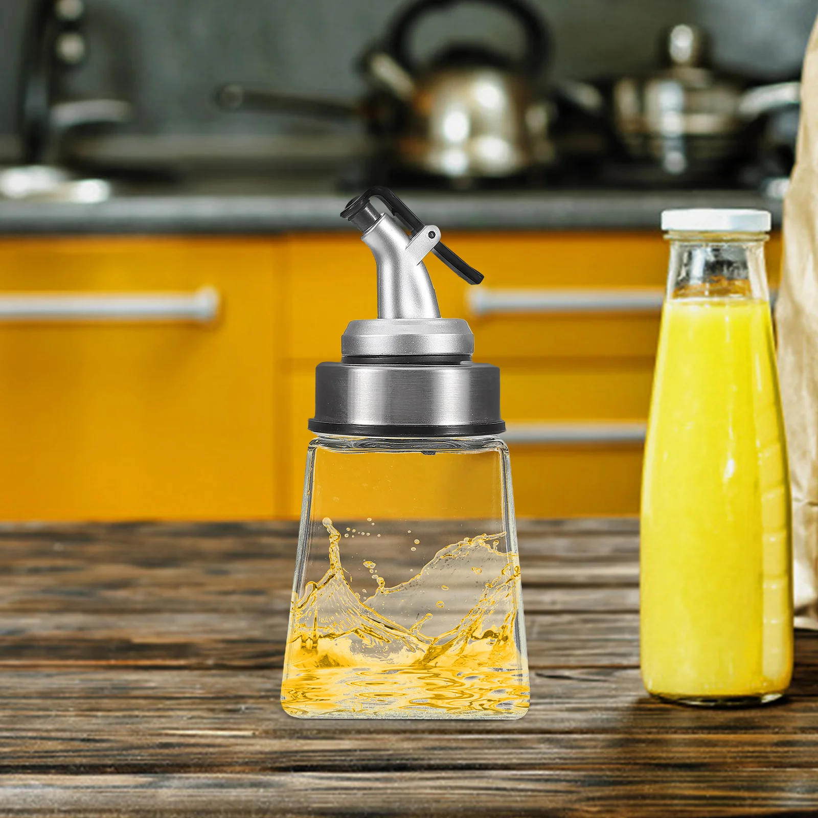 

Glass Oil Bottle Vinegar Dispensing Bottles with Scale Travel Outdoor Cooking Olive Clear Dispenser Lecythus