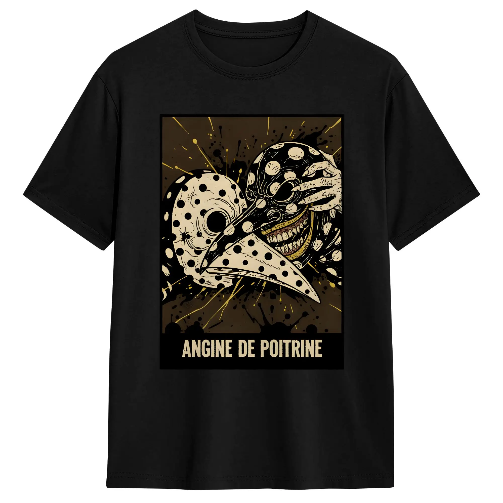 Men's T-Shirt Angine De Poitrine Band Fashion Cotton Tees Short