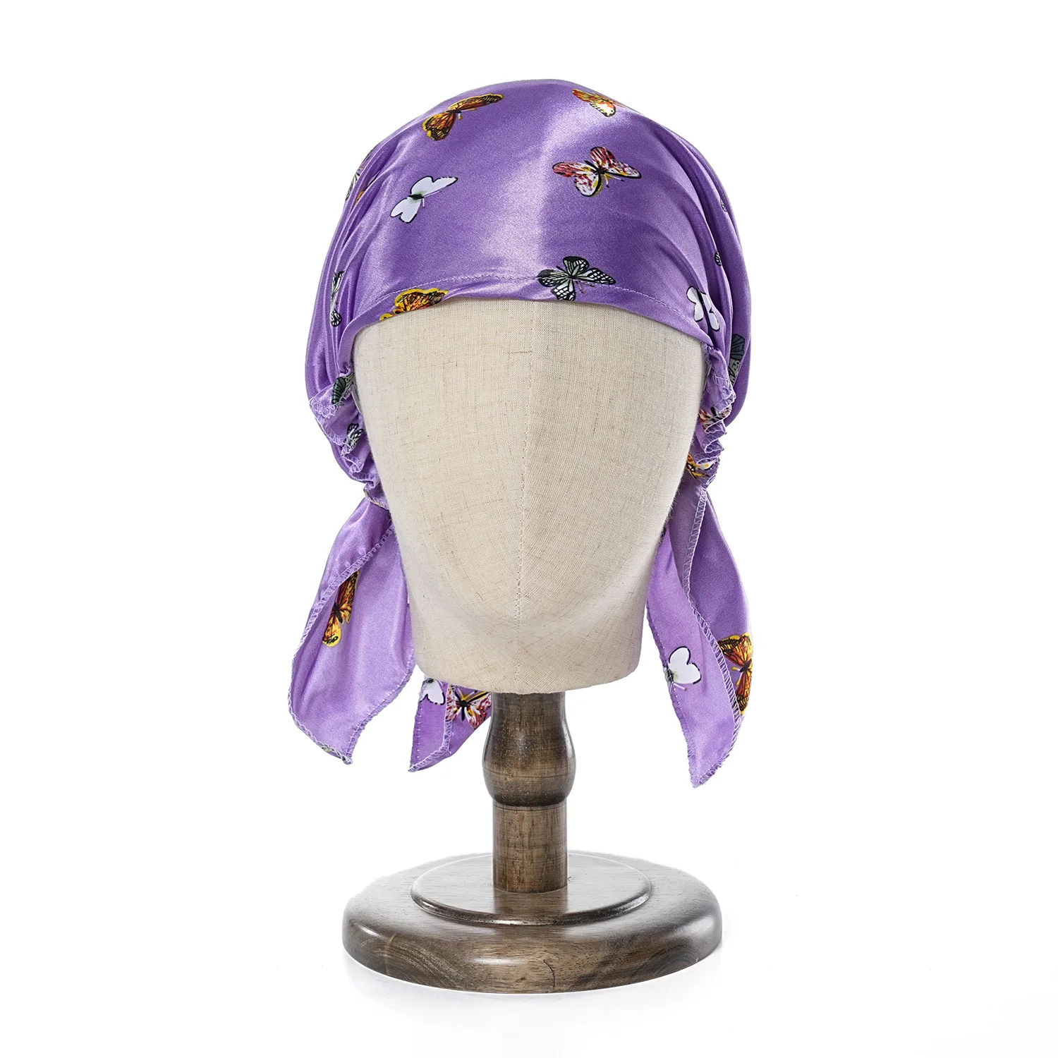 Neue Frauen Luxus Satin Schlafmützen Nachtschlaf kappen Damen Headwrap gedruckt Stretch Beanie Cap Haarpflege Kopf bedeckung – Detail 9