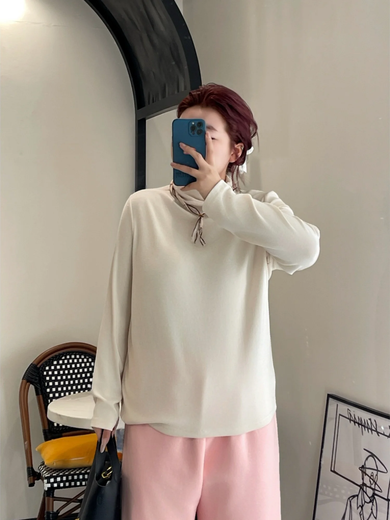 

plus Size High Collar Knitwear Long Sleeve Thick Sister Versatile Casual Style Commute Wind Winter Women's Top 16423O