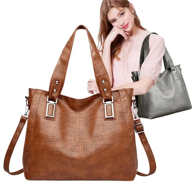 Texture Women\'s Bag 2024 New Trendy Korean Version Soft Leather Women\'s Bag Casual Versatile Single Shoulder Crossbody Bag