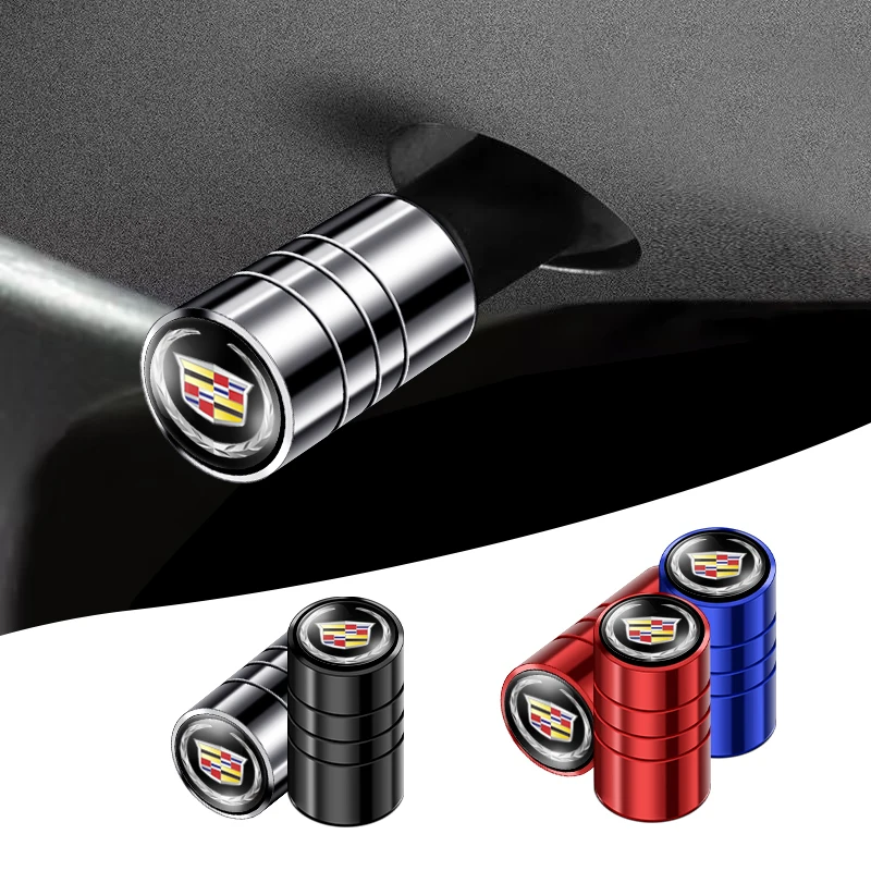 

4 шт. металлические алюминиевые колпачки на ниппель колеса, защита от пыли, аксессуары для Cadillac Escalade GT4 XT4 ATS XT5 CTS XTS RS