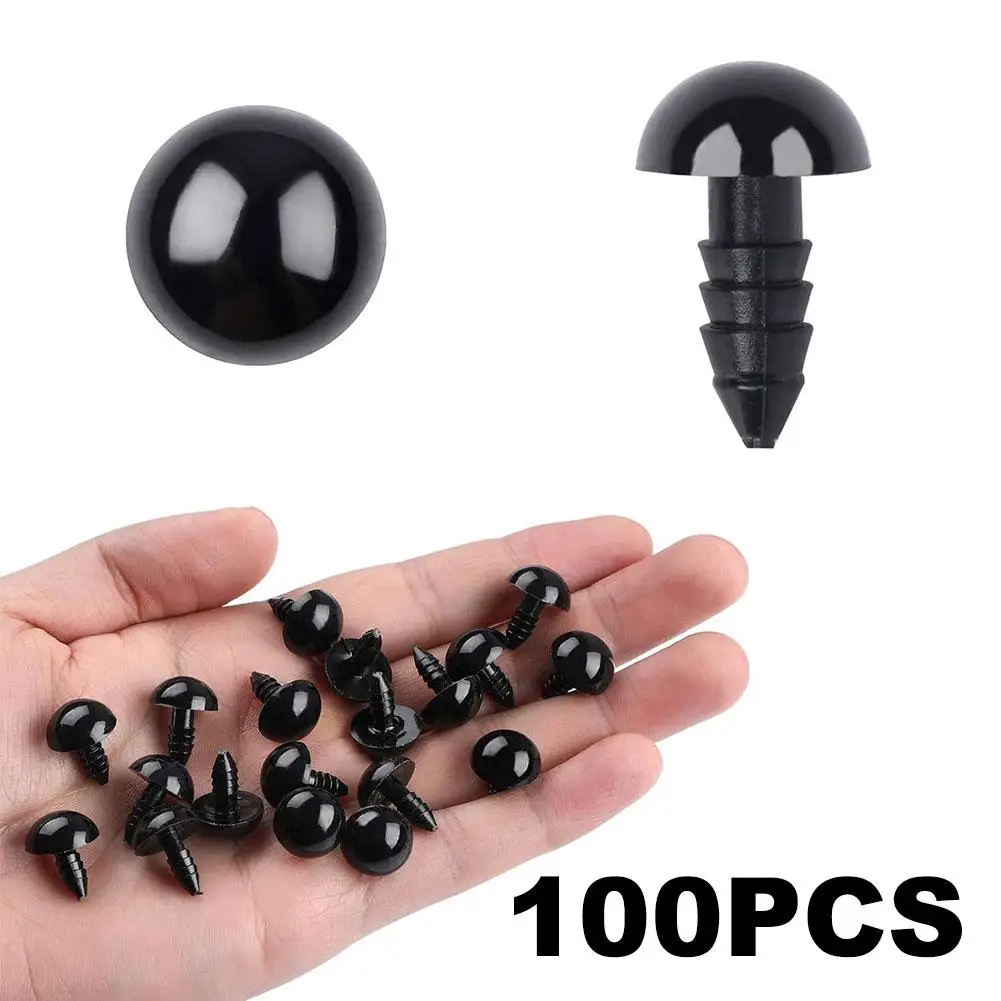 100pcs Eyeball Doll Accessories Black Plastic Plush Safety Eyes For Doll Craft DIY Making Tools Funny Toy 6mm 8mm 10mm 12mm 14mm