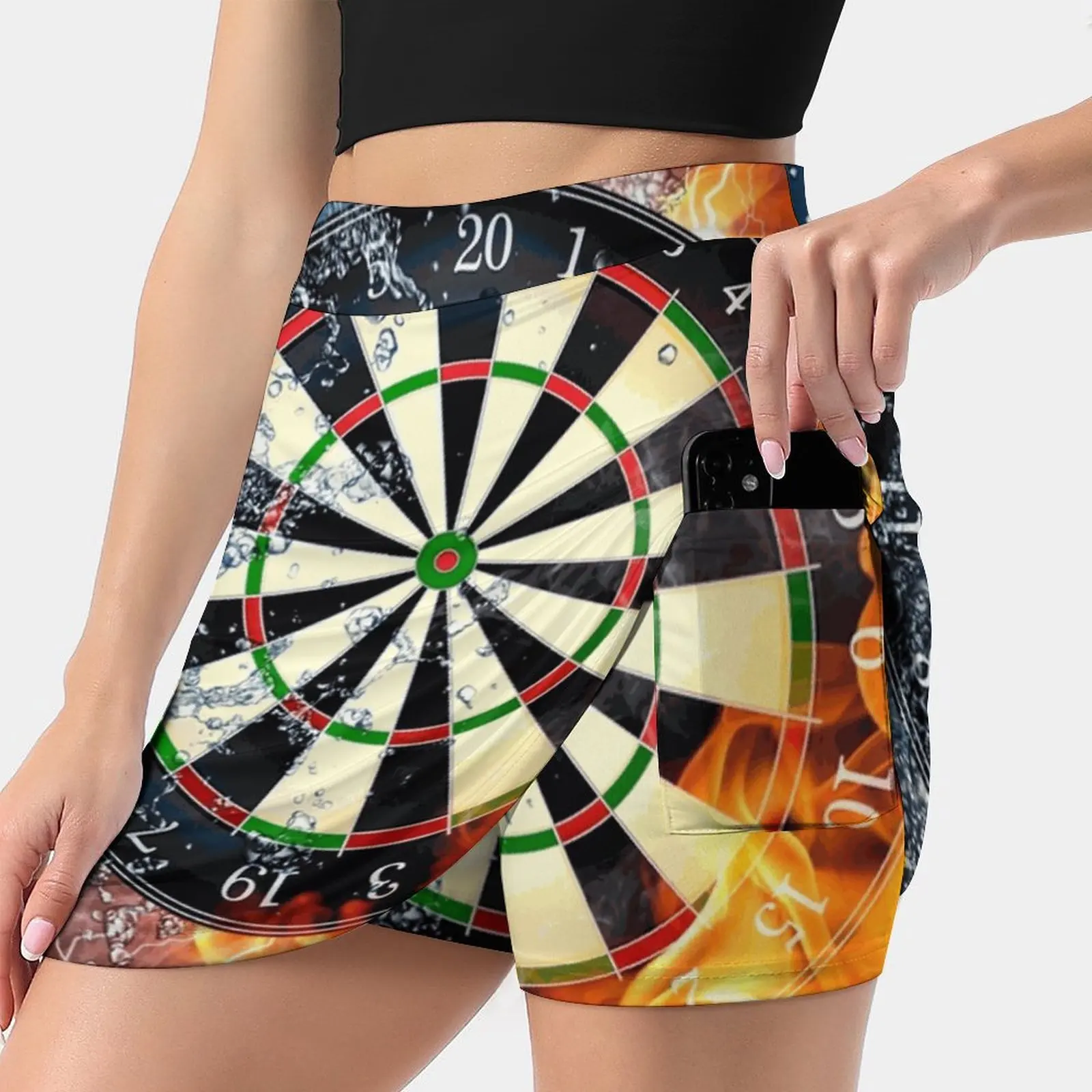 

Женская Спортивная юбка с карманами Fire And Ice Dartboard, модная юбка в Корейском стиле 4Xl, юбки Дартс