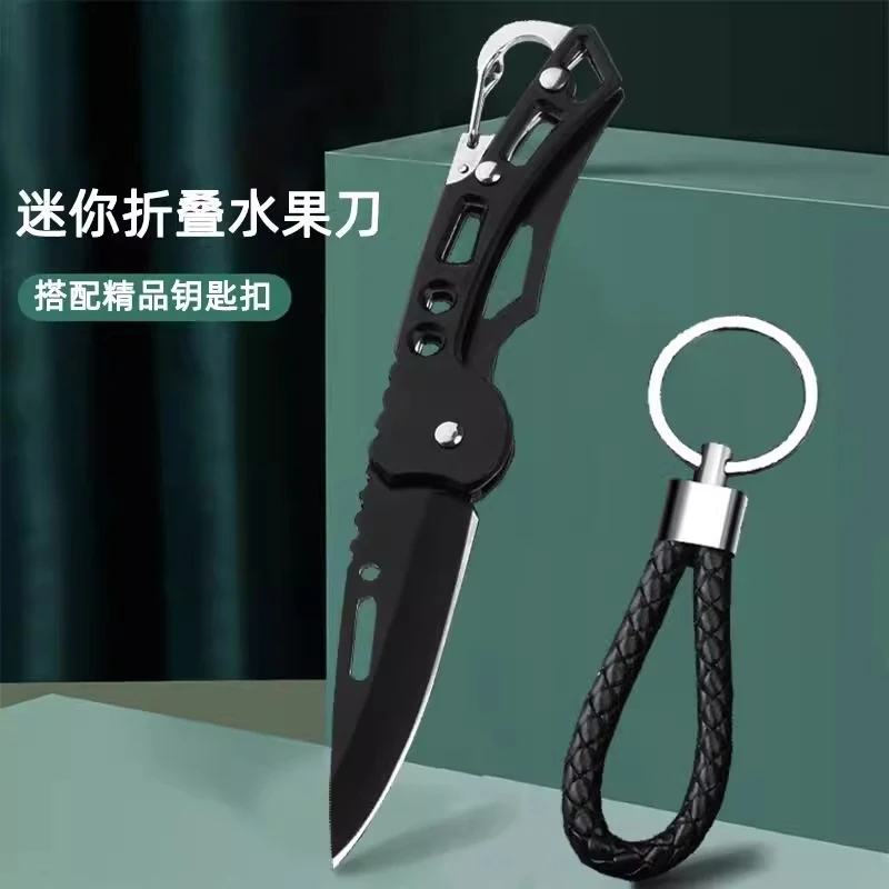 Portable Pocket Folding Knife All Steel Material with Lanyard Keychain Accessory Outdoor Travel Camping Tool Holiday Gift image 4