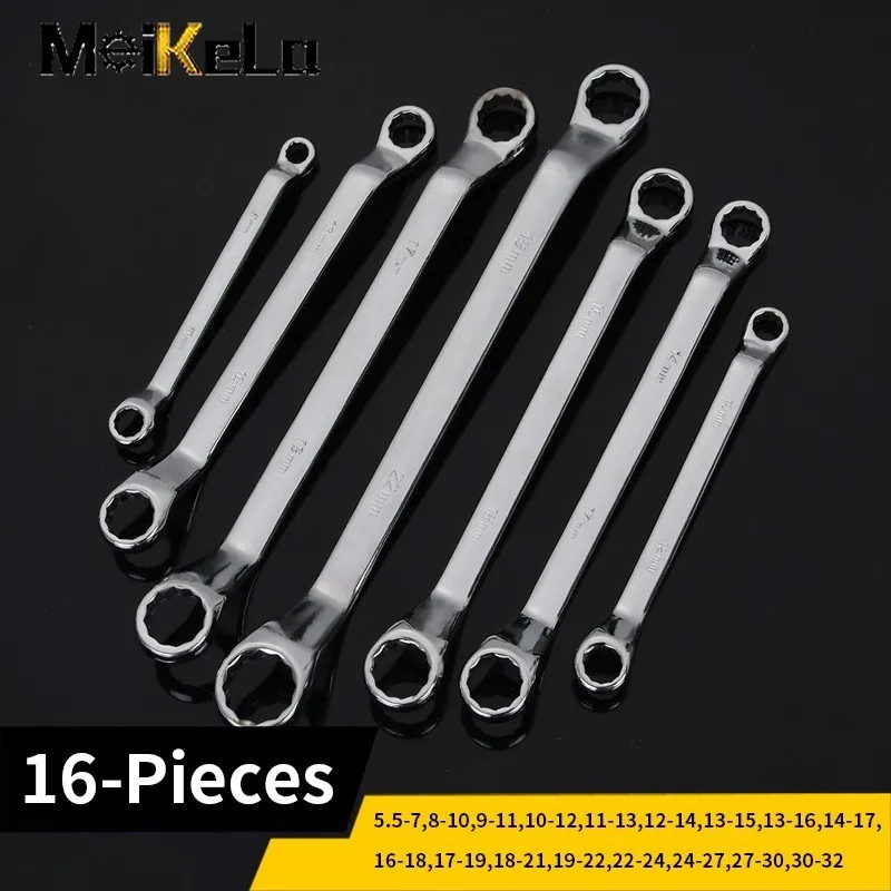 Meikela Plum blossom double end wrench 16PCS 5.5-32MM for air conditioning shower pipes, motor vehicle maintenance hardware tool