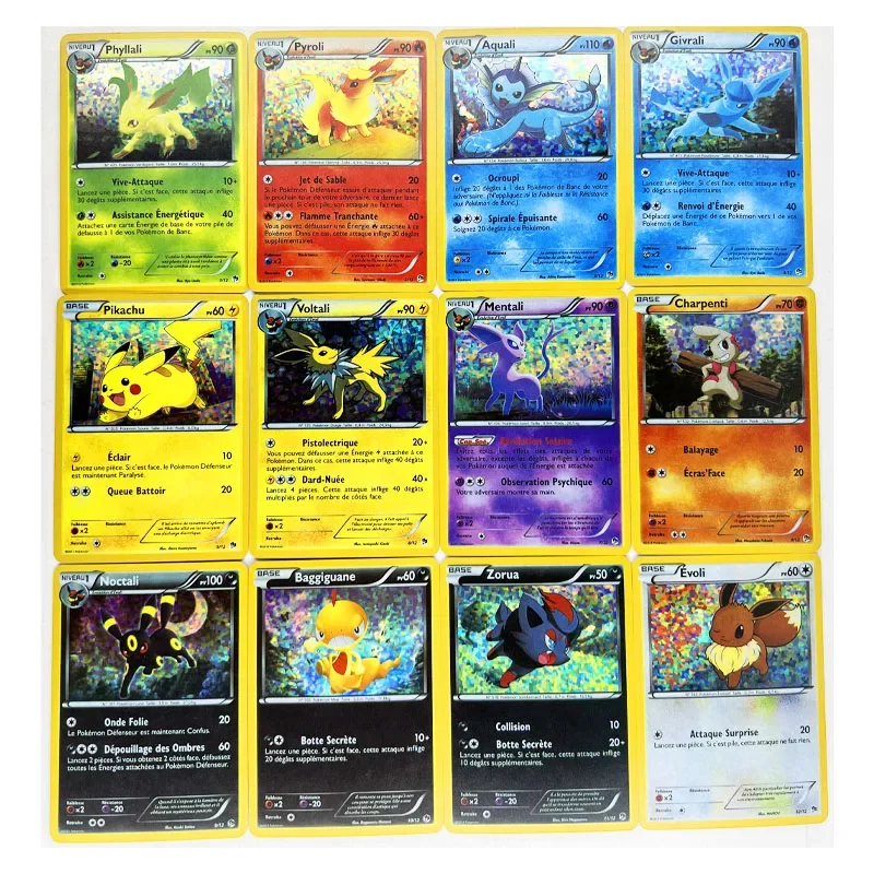 12 sztuk/zestaw 2013 Eevee Flareon Vaporeon Jolteon zabawki hobby Hobby kolekcje kolekcja gier Anime karty