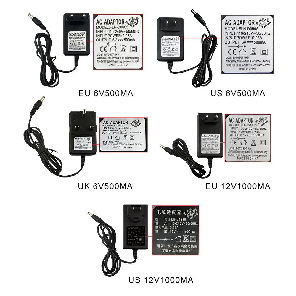 Giocattoli elettrici per moto 6V 500mA us British European Standard FLH-D1210 FLH-D0605 adattatore di alimentazione caricatore per passeggino