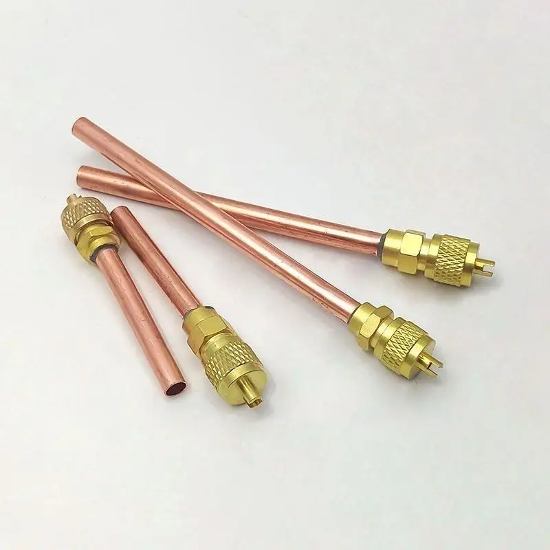 Air Conditioner Refrigeration Accessories Valves 3.4Mpa Copper: 5Pcs/Set Tube Filling Parts Home DIY Power Tool