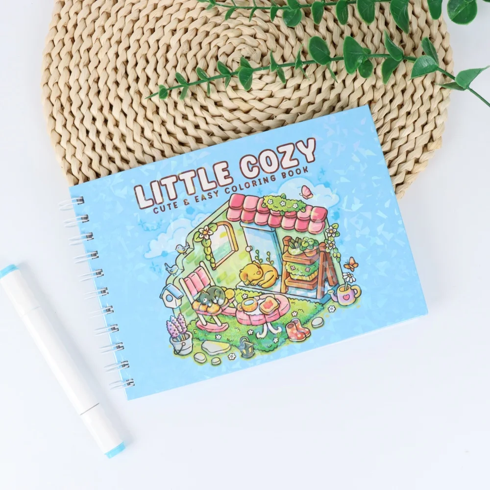 

Книжка-раскраска LITTLE COZY, карманное украшение для комнаты формата А4, расслабление и декомпрессия, идеальное украшение комнаты