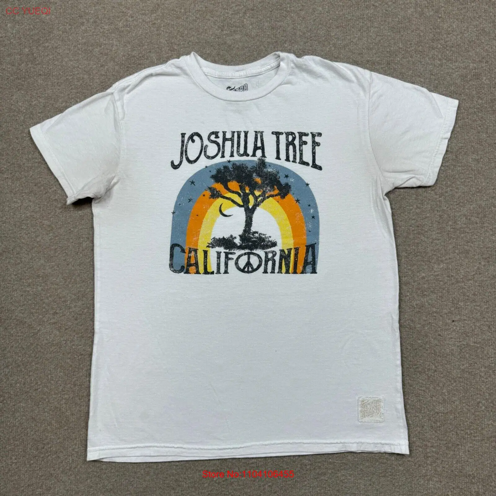 Camiseta Joshua Tree para mujer talla S blanca manga corta marca Retro Original