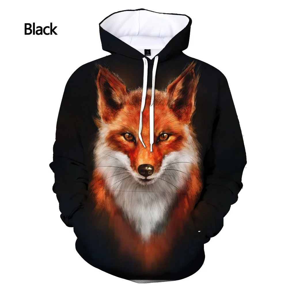 Hoodies 3D Print Cute Animal Foxes Sweatshirts Boy Girl Unisex Oversized Hooded Sweatshirts Kids Fashion Pullovers Clothes Coat