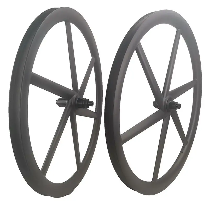 700C-31-6D 6 spoke carbon wheels bicycle carbon road track fixed Six spoke wheels Tubular/ Tubeless/Hookless disc brake wheel